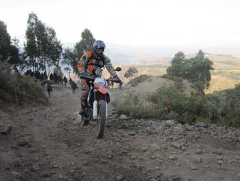 Richard Cox on a demanding section of trail